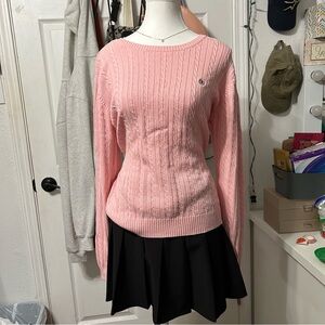 Pink Cable Knit Sweater